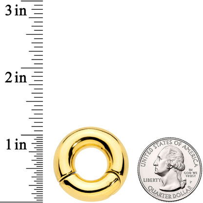 0G 1/2 Gold Tone PVD Steel Hinged Segment Ring