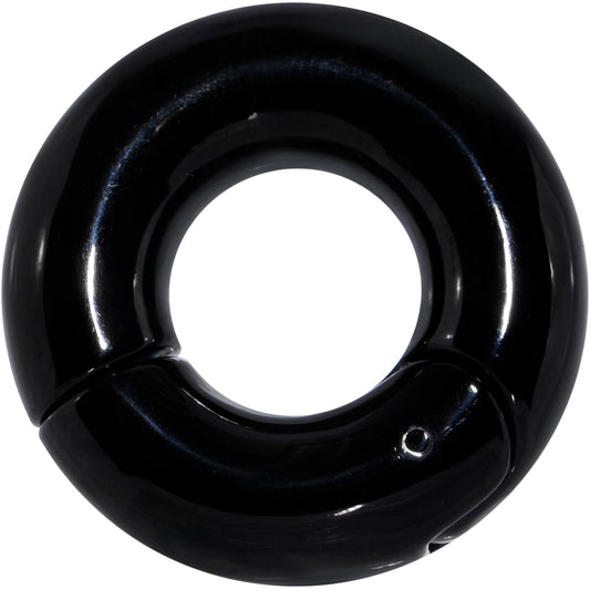 0G 1/2 Black PVD Steel Hinged Segment Ring