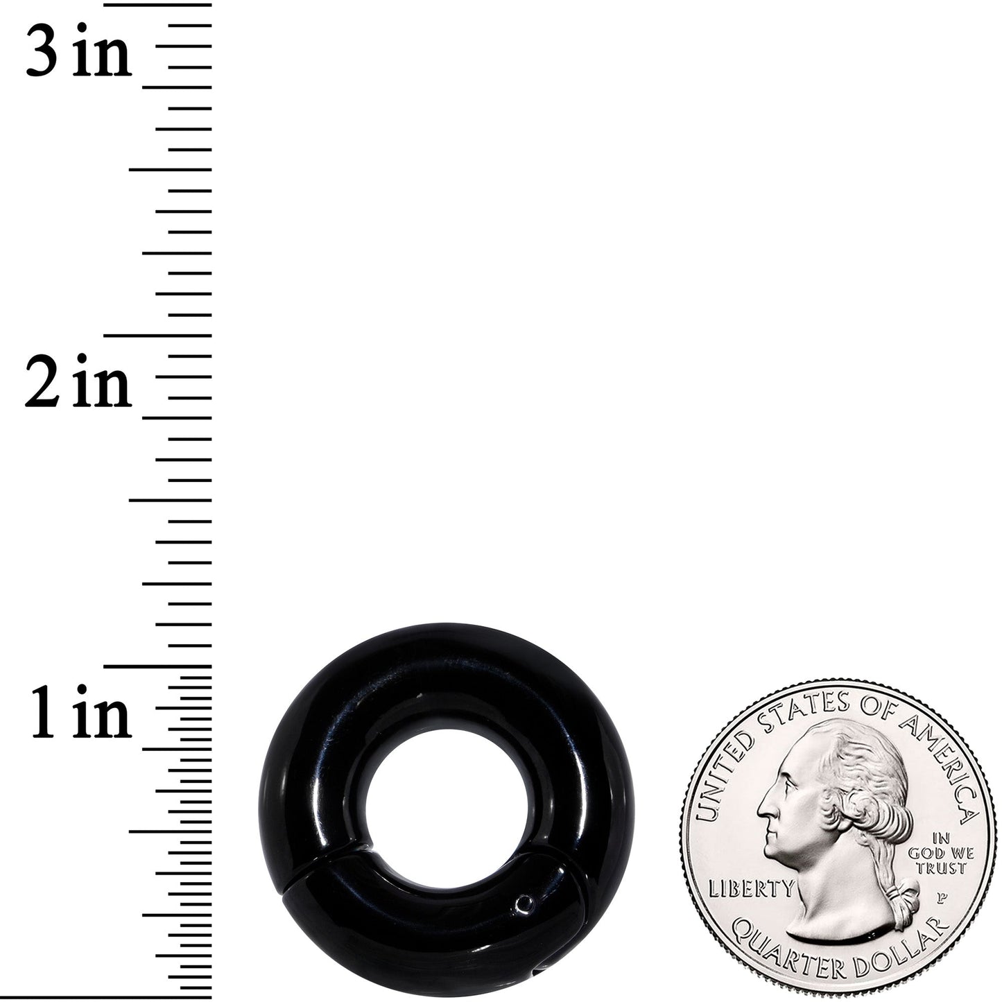 0G 1/2 Black PVD Steel Hinged Segment Ring