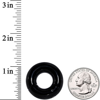 0G 1/2 Black PVD Steel Hinged Segment Ring