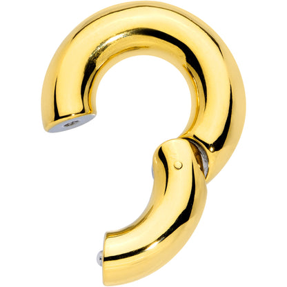 0G 9/16 Gold Tone PVD Steel Hinged Segment Ring