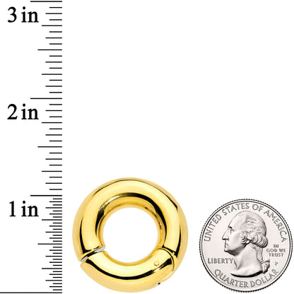 0G 9/16 Gold Tone PVD Steel Hinged Segment Ring