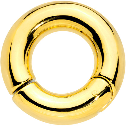 0G 5/8 Gold Tone PVD Steel Hinged Segment Ring