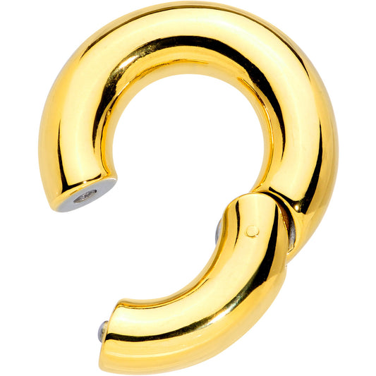 0G 5/8 Gold Tone PVD Steel Hinged Segment Ring