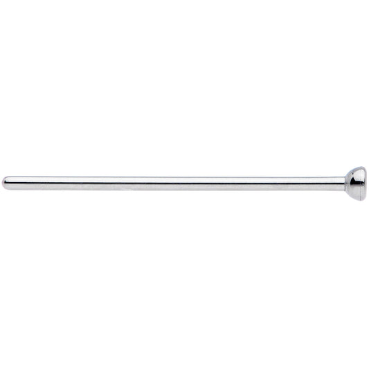 20G 3/4 Clear CZ Gem Grade 23 Titanium Fishtail Nose Ring 2mm
