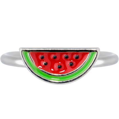 18G 3/8 Red Green Juicy Watermelon Fruit Nose Hoop