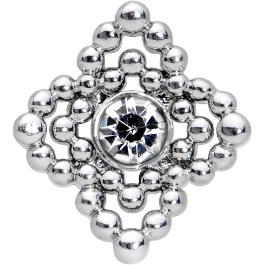 16G 5/16 Clear Gem Textured Cross Labret Monroe Tragus