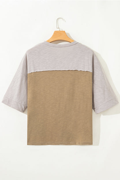 Flower Patch Exposed Seam Bracelet Sleeve T-Shirt