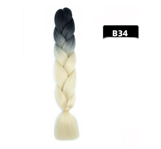 Gradient Color Big Braid African Chemical Fiber Wig