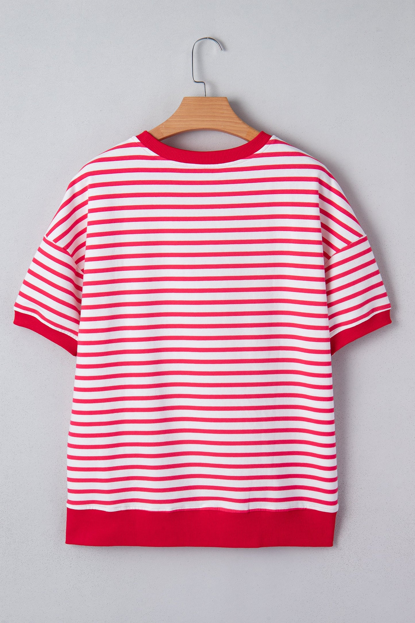 Stripe Drop Shoulder Half Sleeve T-Shirt