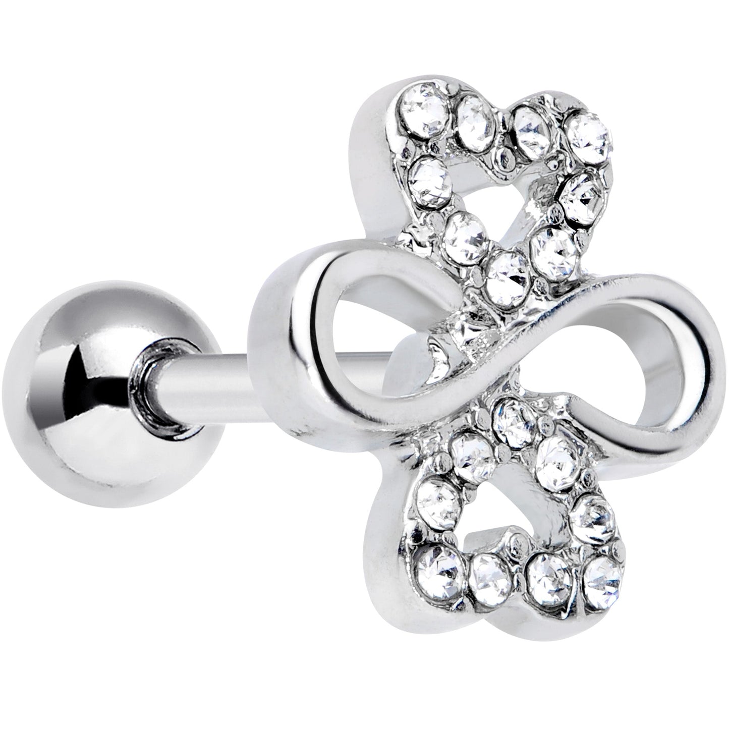 16G 1/4 Clear Gem Heart Shamrock St Patricks Day Cartilage Tragus