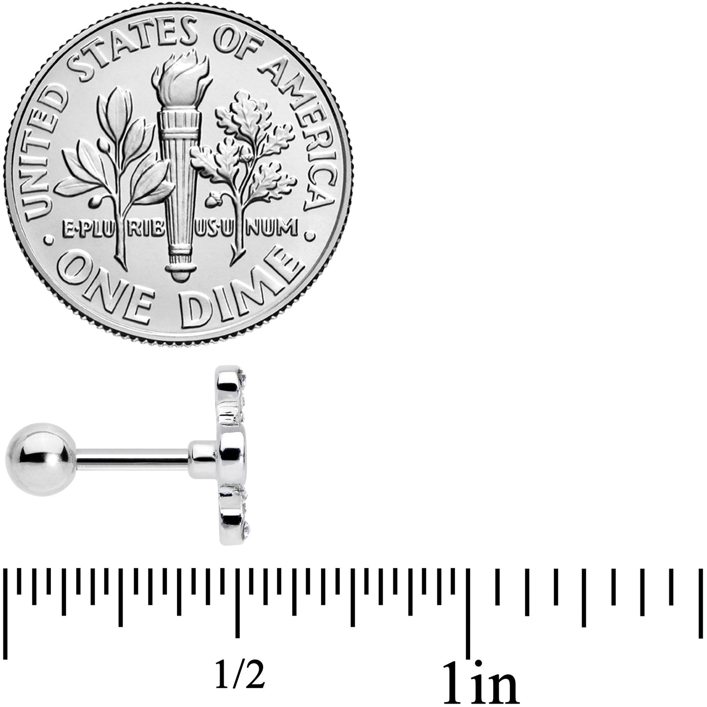 16G 1/4 Clear Gem Heart Shamrock St Patricks Day Cartilage Tragus