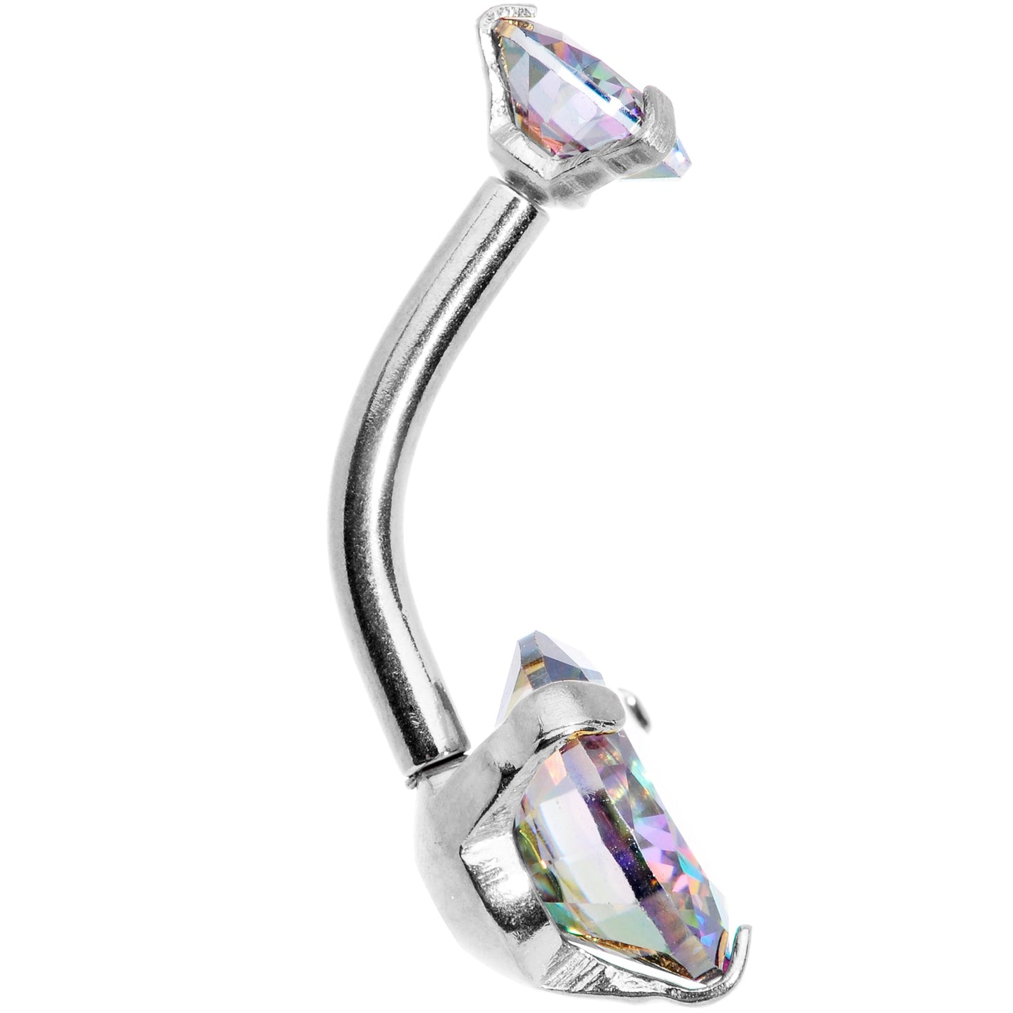 Vitrail CZ Gem Duo Internally Threaded Belly Ring