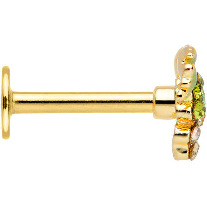 16G 5/16 Green Gem Gold Tone Bunch of Grapes Labret Monroe Tragus