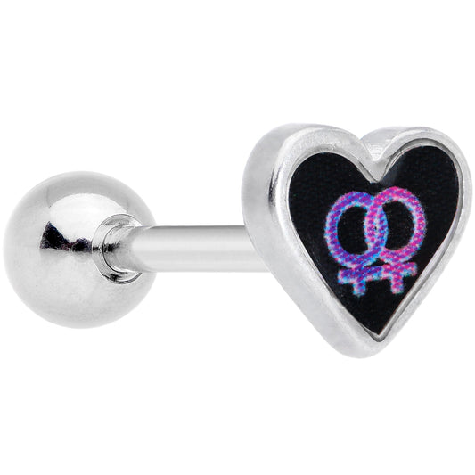 16G 1/4 Lesbian Love Heart Cartilage Tragus Earring