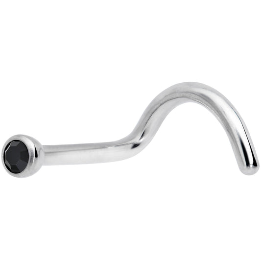 18G Black 2mm Grade 23 Titanium Press Fit Left Nose Ring Screw