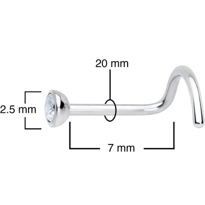20G Clear 2.5mm Grade 23 Titanium Press Fit Left Side Nose Screw