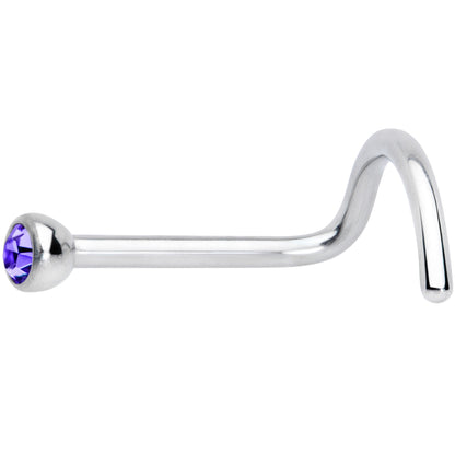 20G Purple 2mm Grade 23 Titanium Press Fit Left Side Nose Screw