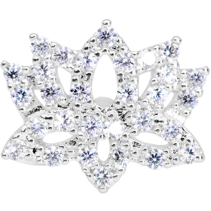 16G 1/4 Clear CZ Gem Lotus Flower Cartilage Tragus