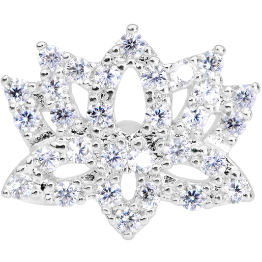 16G 1/4 Clear CZ Gem Lotus Flower Cartilage Tragus