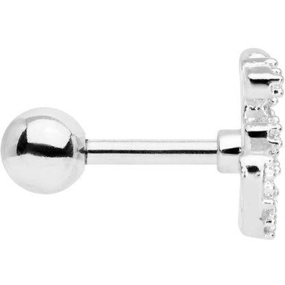 16G 1/4 Clear CZ Gem Amazing Om Cartilage Tragus