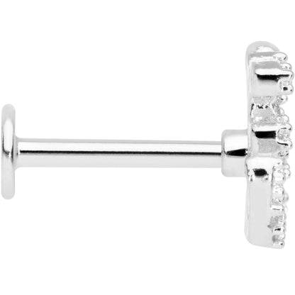 16G 5/16 Clear CZ Gem Amazing Om Labret Monroe Tragus