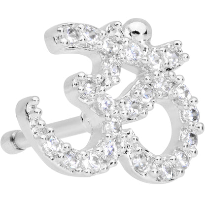 20G 1/4 Clear CZ Gem Amazing Om Nose Bone