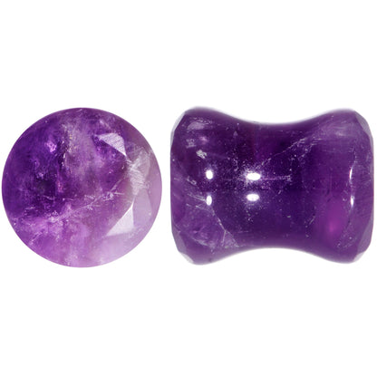 0G Purple Amethyst Saddle Plug Set