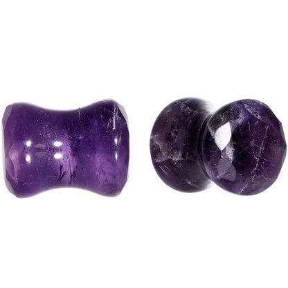 0G Purple Amethyst Saddle Plug Set