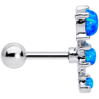 16G 1/4 Blue Synthetic Opal Triad Cartilage Tragus