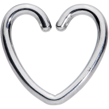 16G 1/4 Grade 23 Titanium Hollow Heart Closure Ring