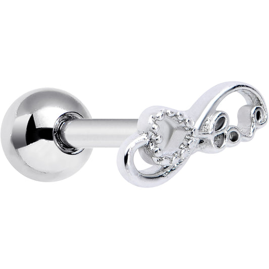 16G 1/4 Infinity Heart Valentines Day Cartilage Tragus Earring