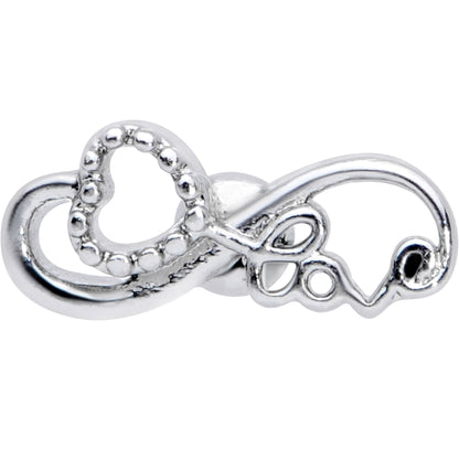 16G 1/4 Infinity Heart Valentines Day Cartilage Tragus Earring