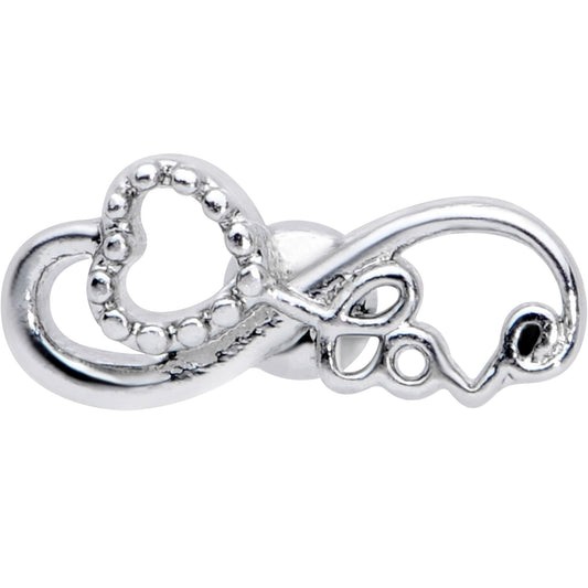 16G 1/4 Infinity Heart Valentines Day Cartilage Tragus Earring