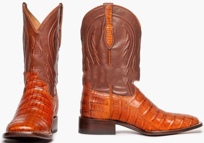 Embroidered Plaid Pointed Men's Boots