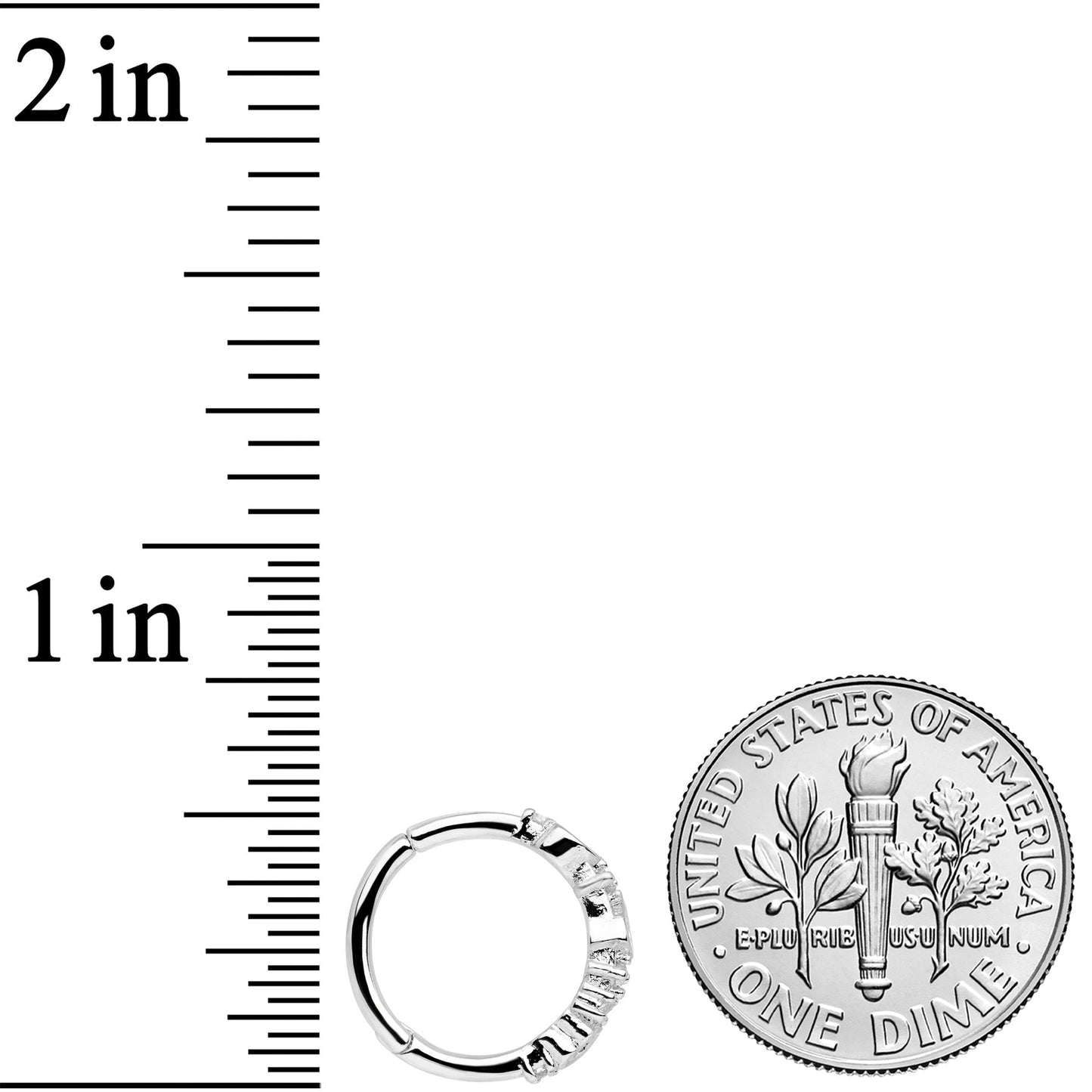 16G 3/8 Clear CZ Gem Tears Hearts Hinged Segment Ring