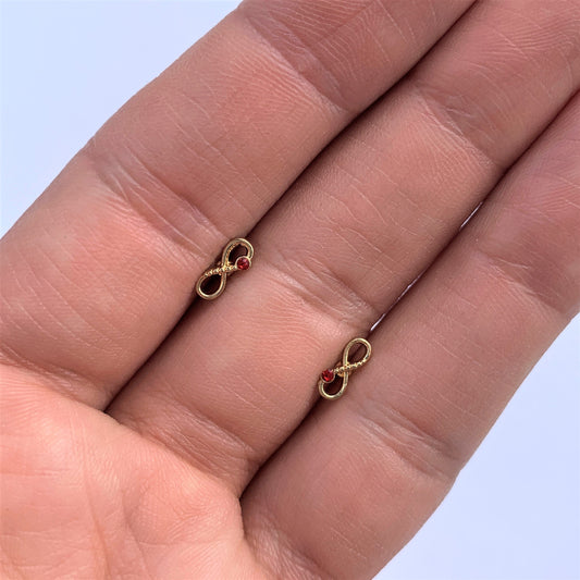 16G 1/4 Red Gem Gold Tone Inifity Love Cartilage Tragus
