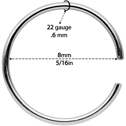 22G 5/16 Steel Gold Tone Anodized Seamless Circular Ring Set of 12