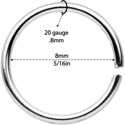 20G 5/16 Steel Gold Tone Anodized Seamless Circular Ring Set of 12