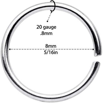 20G 5/16 Steel Black Anodized Seamless Circular Ring Set of 12