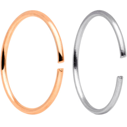 22G 5/16 Steel Rose Gold Tone Anodized Seamless Circular Ring Set of 12