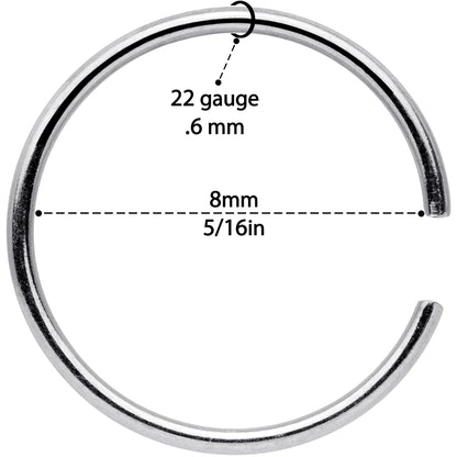 22G 5/16 Steel Rose Gold Tone Anodized Seamless Circular Ring Set of 12