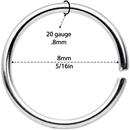 20G 5/16 Gold Tone Rose Gold Tone Anodized Seamless Circular Ring Set of 12