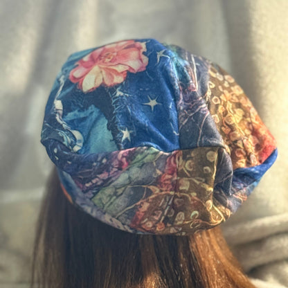 Midnight Garden Slouch Beanie – Upcycled Everyday Hat