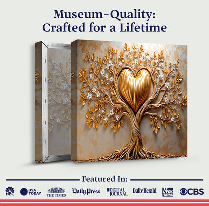 Golden Tree Heart Wall Art