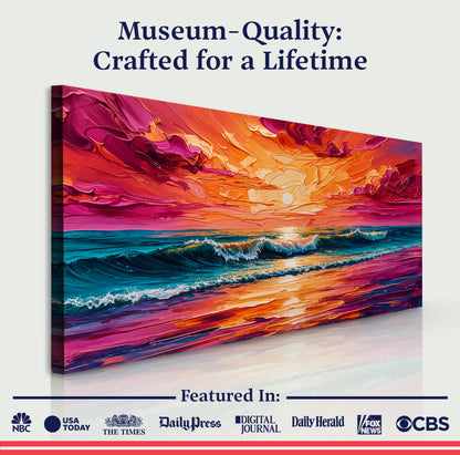 Coastal Sunset Impasto Wall Art