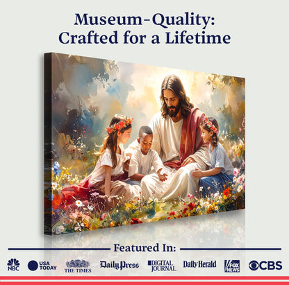 Jesus With Children Faith Wall Art IX