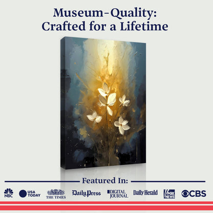 Golden Glow Elegant Flower Wall Art