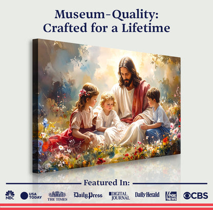 Jesus With Children Faith Wall Art II