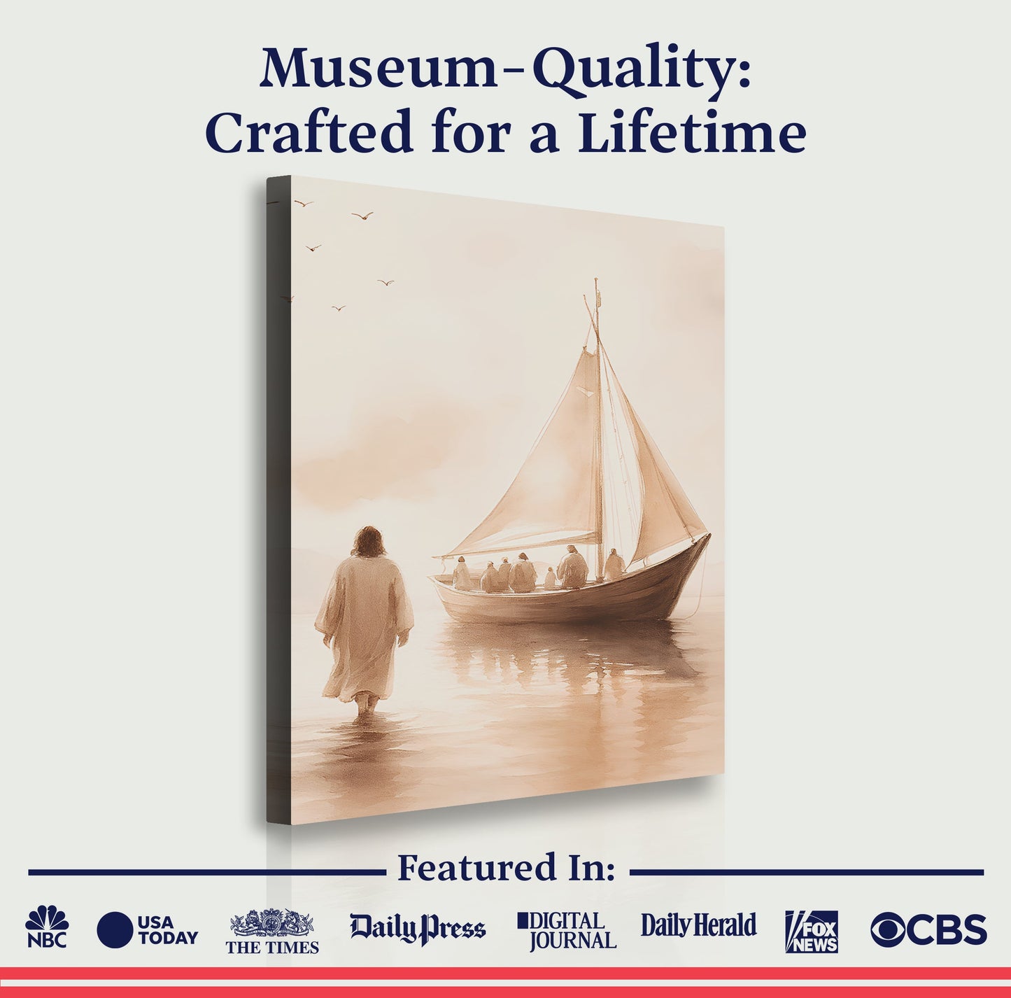 Jesus Christ Walking On Water Faith Wall Art VIII